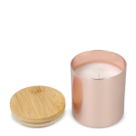 Bougie en cire végétale dans un pot en aluminium recyclé métallisé couleur or rose cinquième vue