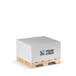 Cubo de notes de 420 feuilles lisses FSC sur palette en bois 10x10x5cm vue principale
