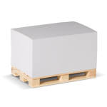Bloc-notes de 530 feuilles lisses FSC sur palette en bois 12x8x6cm couleur blanc