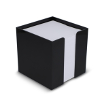 Bloc de notes 800 feuilles lisses FSC dans une boîte cube 10x10x10cm couleur noir