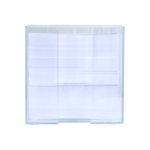 Bloc de notes 800 feuilles lisses FSC dans boîte avec compartiments couleur transparent troisième vue