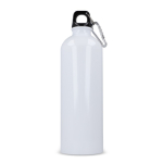 Bouteille en acier inoxydable recyclé de couleurs métalliques 750ml couleur blanc quatrière vue