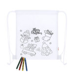 Sac à dos à cordon pour enfant, édition Noël à colorier  troisième vue