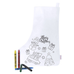 Chaussette de Noël à colorier avec crayons de cire et ruban accroche