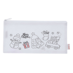 Étui en non-tissé RPET édition Noël pour coloriage couleur blanc première vue