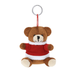 Porte-clés de Noël en peluche en forme d'ours personnalisable couleur rouge première vue