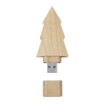 Clé USB en bois en forme de pin avec un capuchon, 16 Go couleur naturel première vue