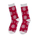 Paire de chaussettes de Noël taille L/XL dans une boule de Noël couleur rouge première vue