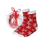 Paire de chaussettes de Noël taille L/XL dans une boule de Noël