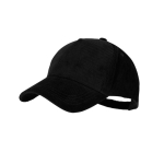 Casquette en velours côtelé à 5 panneaux fermeture boucle métallique couleur noir première vue