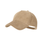 Casquette en velours côtelé à 5 panneaux fermeture boucle métallique couleur beige première vue