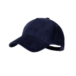Casquette en velours côtelé à 5 panneaux fermeture boucle métallique couleur bleu marine première vue