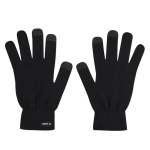 Gants tactiles pour adultes en doux polyester RPET, taille unique couleur noir première vue