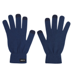 Gants tactiles pour adultes en doux polyester RPET, taille unique couleur bleu marine première vue