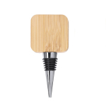 Bouchon pour bouteilles en bois carré avec un ouvre-bouteille intégré couleur bois clair première vue