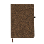 Carnet fabriqué en fibres de café et de liège, pages lignées, A5 couleur marron première vue