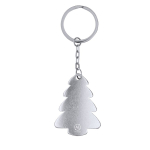 Porte-clés de Noël en aluminium recyclé en forme d'arbre couleur argenté première vue