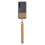 Dragonne pour smartphone en liège avec un mousqueton noir sixième vue