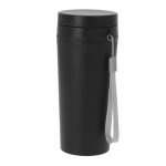 Gobelet isotherme à emporter, bouchon à vis, poignée en tissu, 320 ml couleur noir première vue