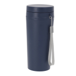 Gobelet isotherme à emporter, bouchon à vis, poignée en tissu, 320 ml couleur bleu marine première vue
