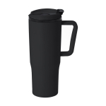 Gobelet isotherme en PP recyclé avec une poignée ergonomique, 800 ml couleur noir première vue