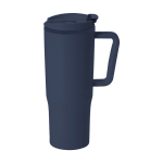 Gobelet isotherme en PP recyclé avec une poignée ergonomique, 800 ml couleur bleu marine première vue