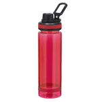 Bouteille transparente RPET couvercle et poignée noire, de 700 ml couleur rouge première vue