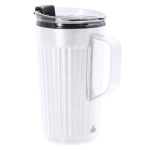 Sac bandoulière cylindrique en PU avec des poches d'accès rapide couleur blanc première vue