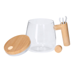 Tasse mélangeuse verre borosilicate couvercle agitateur électrique sixième vue