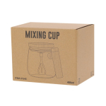 Tasse mélangeuse verre borosilicate couvercle agitateur électrique vue avec boîte
