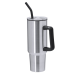 Gobelet isotherme en acier inoxydable poignée et une paille, 1,2 litre deuxième vue