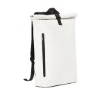 Sac à dos roll-top pour ordinateur 15” en PU doux, fermeture à boucle couleur beige première vue