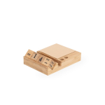Support téléphone portable avec calendrier et blocs-notes adhésifs couleur naturel première vue