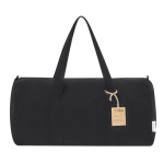Sac de voyage toile 100% recyclée avec solides poignées de transport couleur noir première vue