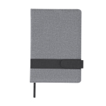 Carnet en PU fermeture magnétique, pages lignées format A5 couleur gris première vue