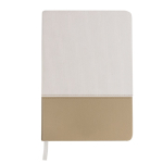 Carnet bicolore en velours et PU, pages lisses, format A5 couleur naturel première vue