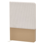 Carnet bicolore en velours et PU, pages lisses, format A5 deuxième vue