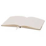 Carnet bicolore en velours et PU, pages lisses, format A5  troisième vue