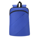 Sac à dos en PU ordinateur de 15” et 2 poches frontales invisibles couleur bleu première vue