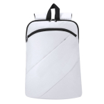 Sac à dos en PU ordinateur de 15” et 2 poches frontales invisibles couleur blanc première vue