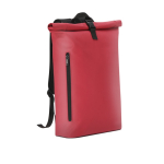 Sac à dos roll-top en polyuréthane doux au toucher ordinateur 15” couleur rouge première vue