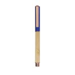 Roller en bambou et aluminium finitions dorées roses et encre bleue couleur bleu première vue
