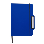 Carnet à couverture rigide avec un support téléphone portable A5 couleur bleu première vue