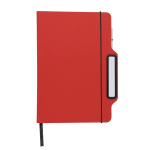Carnet à couverture rigide avec un support téléphone portable A5 couleur rouge première vue