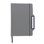Carnet à couverture rigide avec un support téléphone portable A5 couleur gris première vue