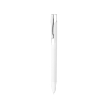 Stylo en aluminium mécanisme à poussoir, finition mate et encre bleue couleur blanc première vue