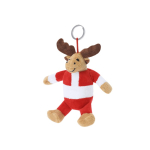 Porte-clés de Noël en peluche en forme de renne personnalisable