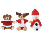Porte-clés de Noël en peluche en forme de bonhomme de neige deuxième vue