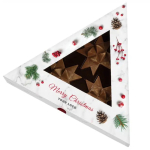 Triangle de 3 chocolats de caramel doré en forme d'étoile couleur blanc deuxième vue