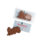 Chocolat en forme de train de Noël avec carte personnalisable couleur blanc